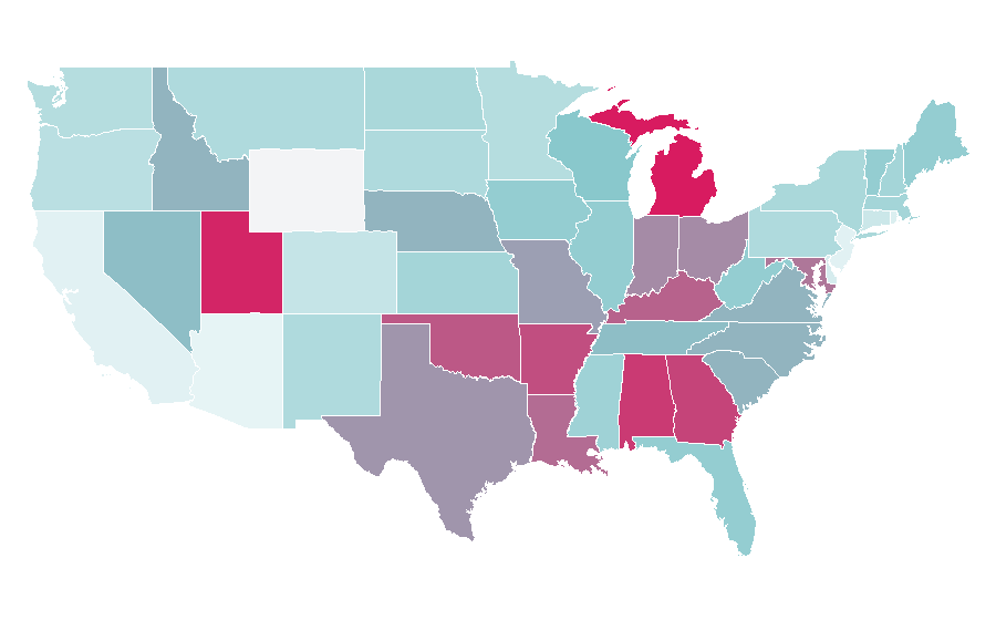 Affinity by region — Serta (company), United States