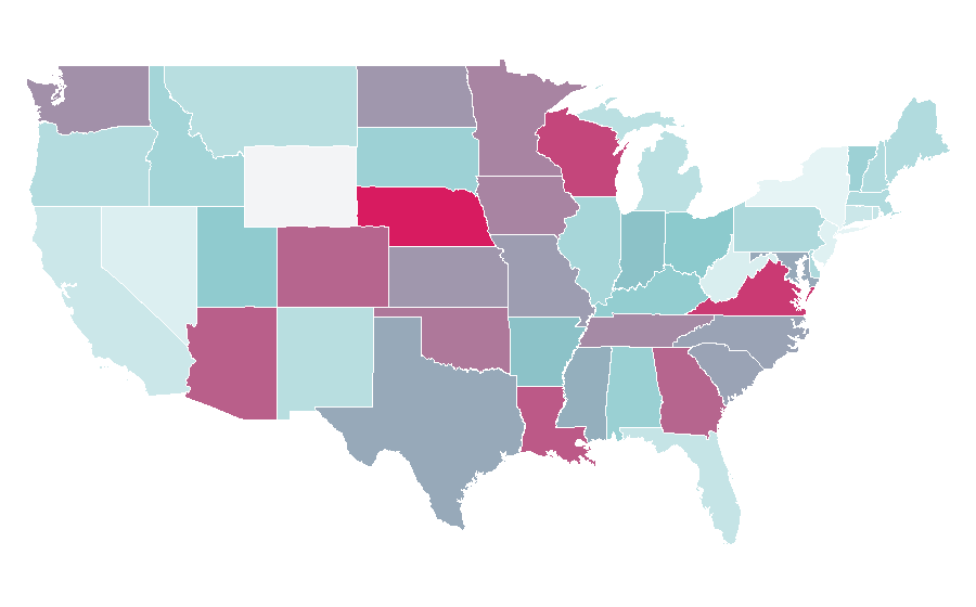Affinity by region — Servant leadership, United States