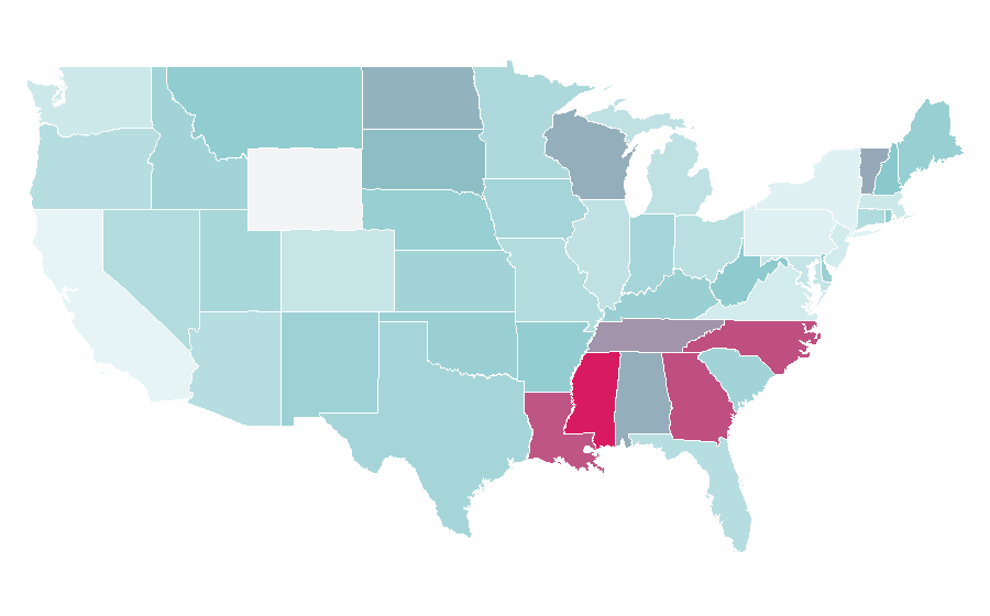 Affinity by region — Services marketing, United States