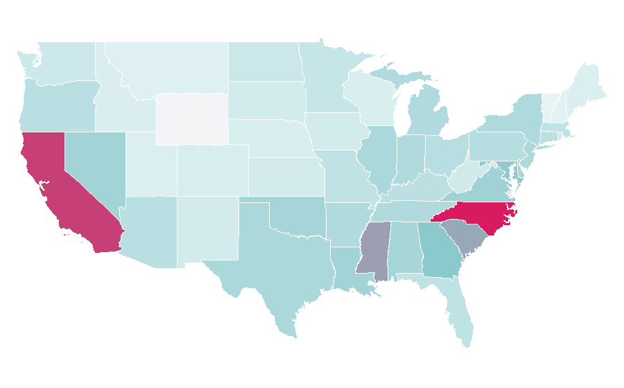 Affinity by region — Seth Curry, United States