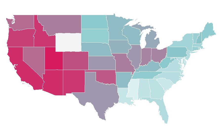 Affinity by region — Seth Rogen, United States