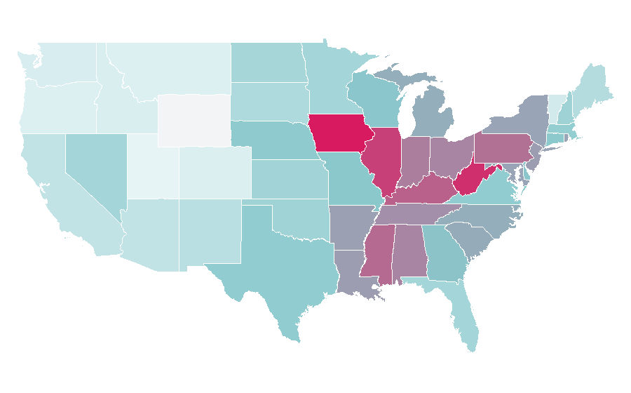 Affinity by region — Seth Rollins, United States