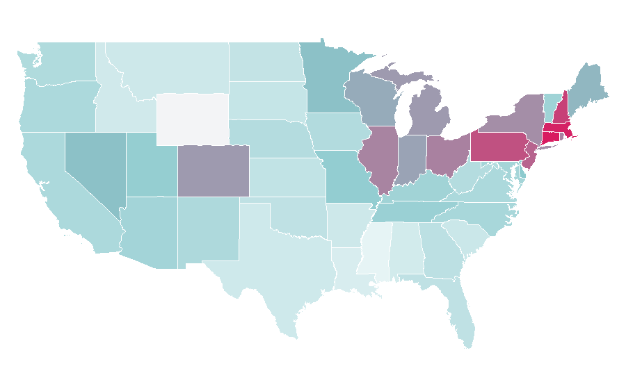 Affinity by region — Setlist.fm, United States