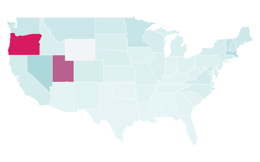 Affinity by region — Seven Sisters, United States
