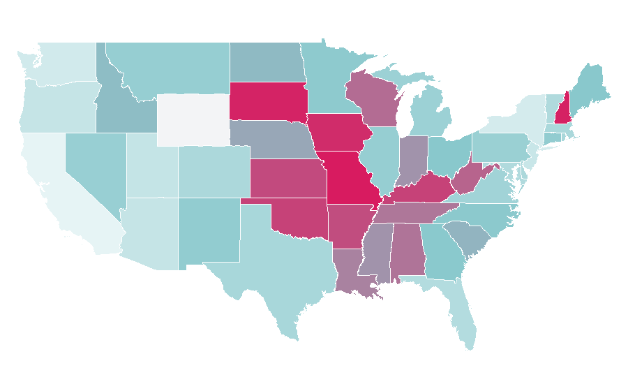 Affinity by region — Sevendust, United States