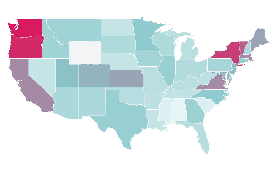 Affinity by region — Sex Education, United States