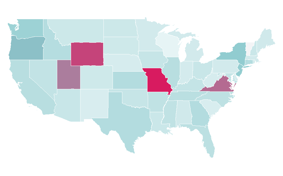Affinity by region — Sexology, United States