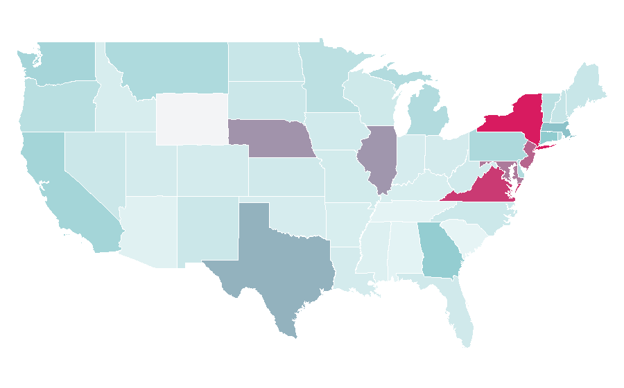 Affinity by region — Shalwar kameez, United States