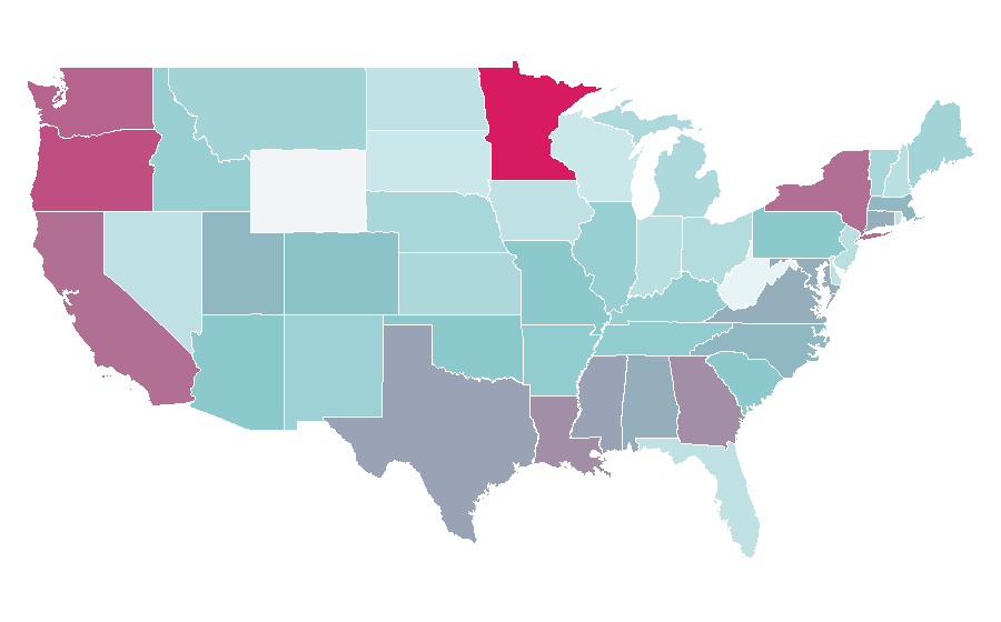 Affinity by region — shame, United States