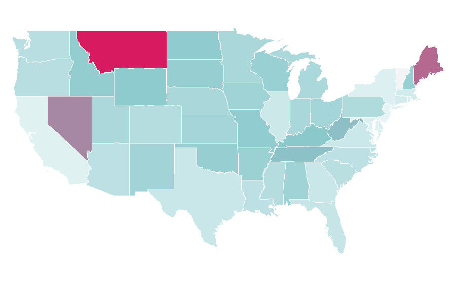 Affinity by region — Shania Twain, United States