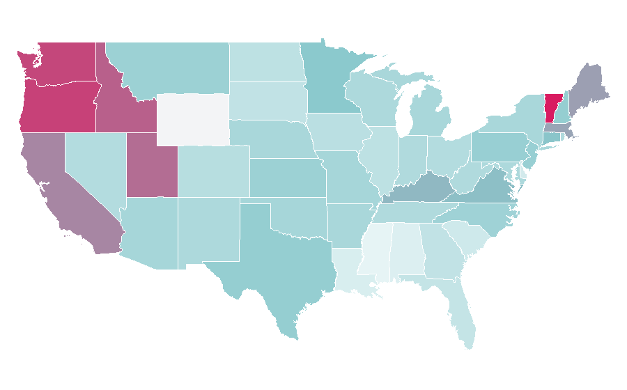Affinity by region — Shaun the Sheep, United States