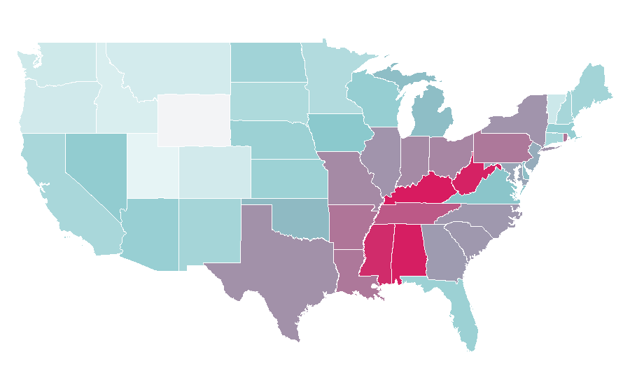 Affinity by region — Shawn Michaels, United States