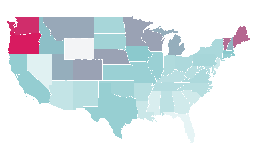 Affinity by region — Shellac, United States