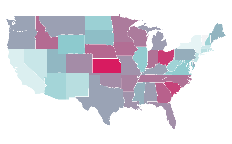 Affinité par région — Sherwin-Williams, États-Unis
