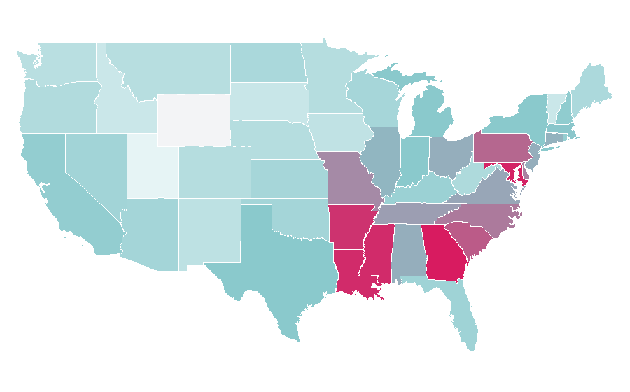 Affinity by region — Sheryl Underwood, United States