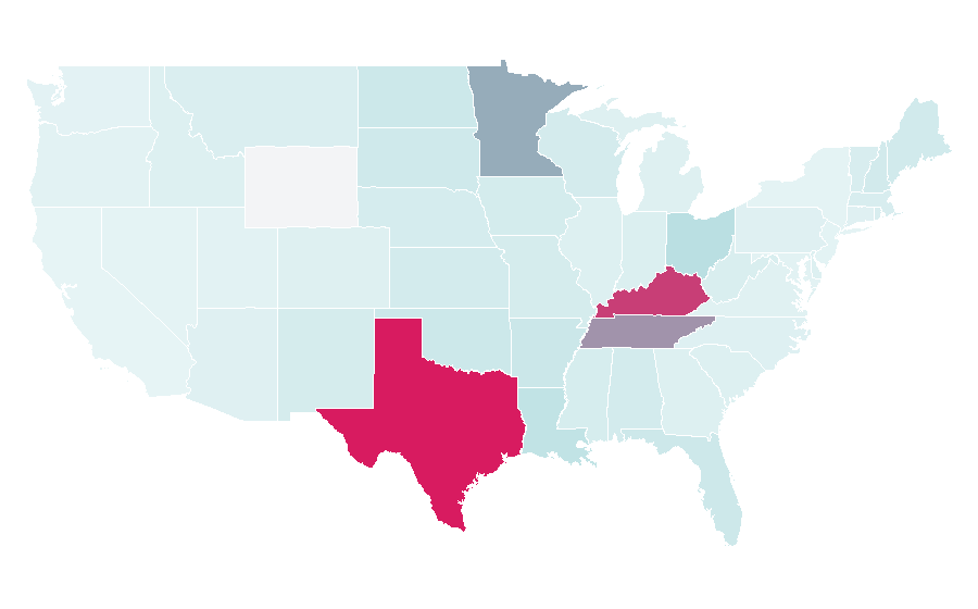 Affinity by region — Shiner, United States