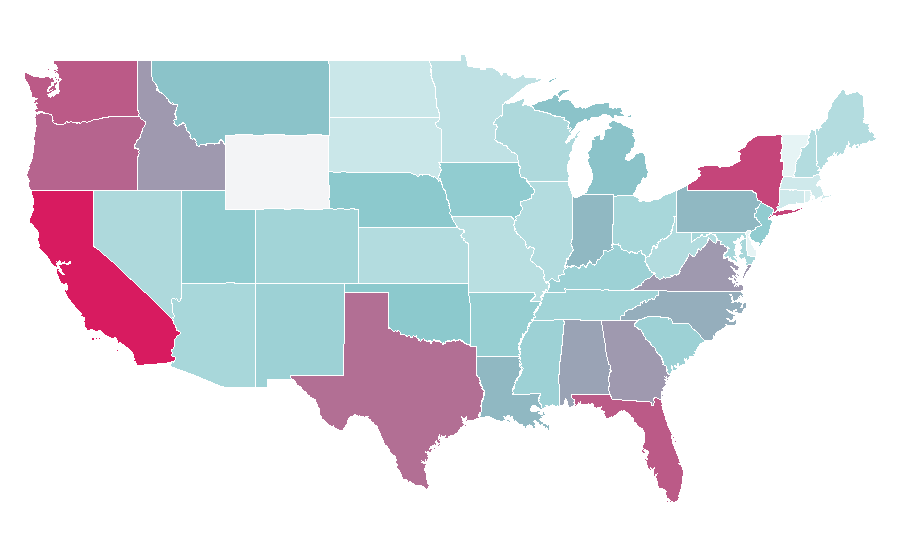Affinité par région — Ship, États-Unis