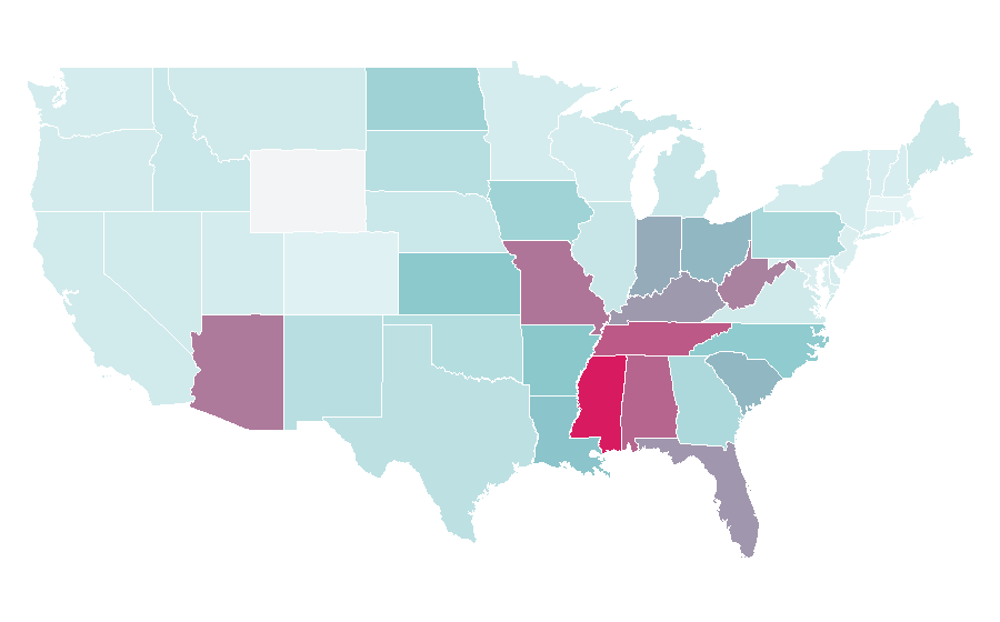 Affinity by region — Short hair, United States