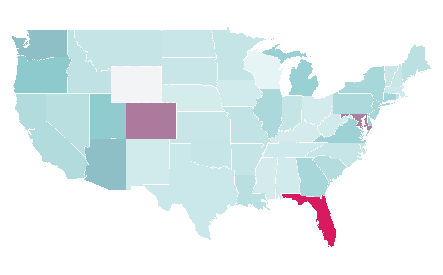 Affinity by region — Short sale (real estate), United States