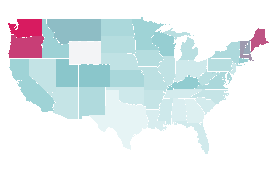 Affinity by region — Shortcrust pastry, United States