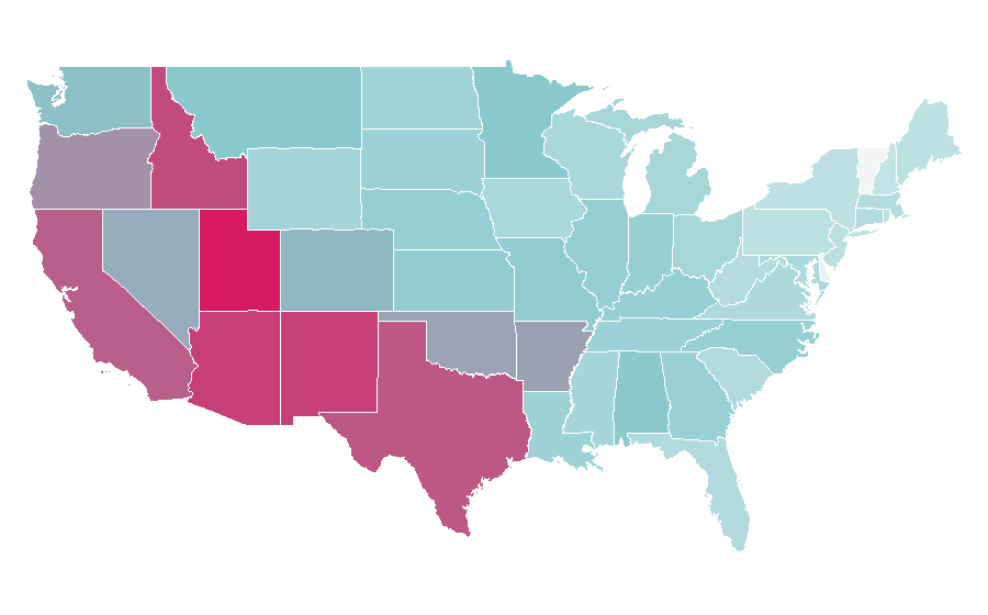 Affinity by region — Shrek 2, United States
