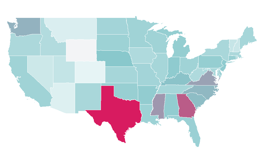 Affinity by region — Shrub, United States
