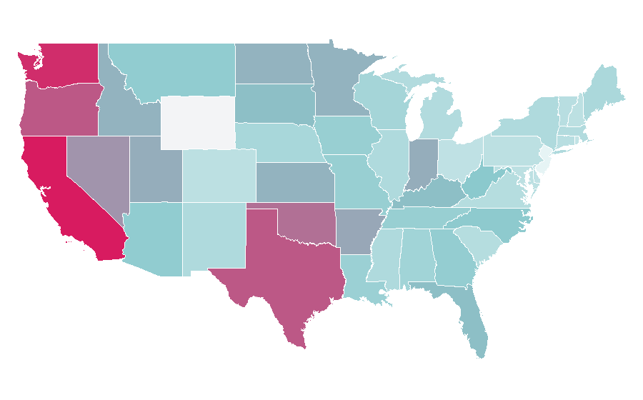 Affinity by region — Siamese, United States