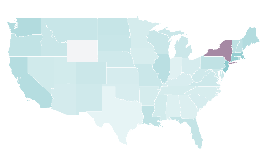 Affinity by region — Sicilian cuisine, United States