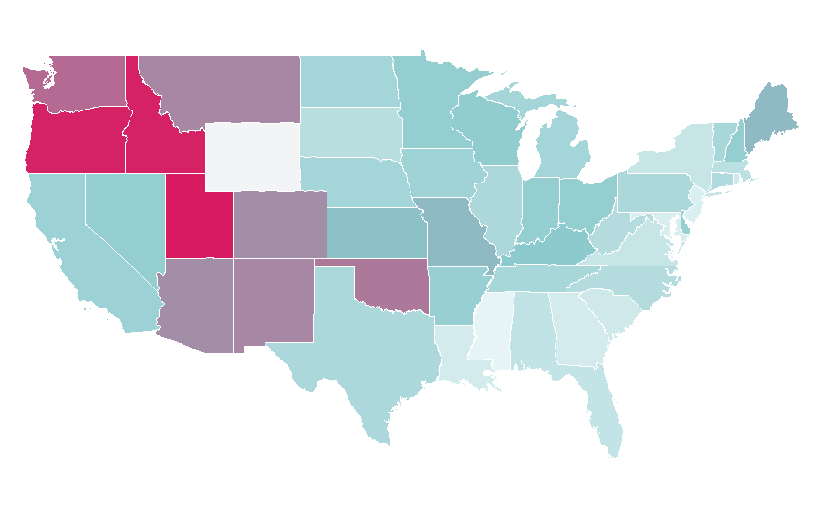 Affinity by region — Sigourney Weaver, United States