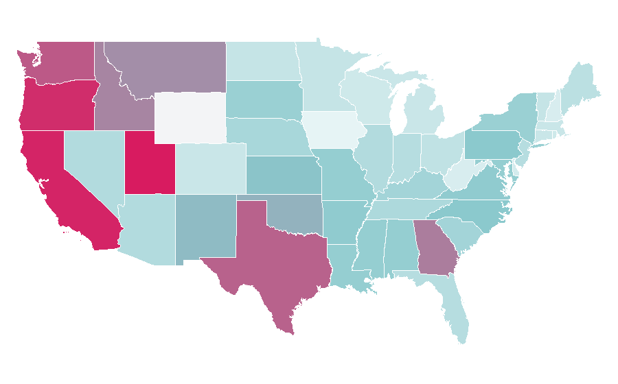 Affinity by region — Silhouette, United States