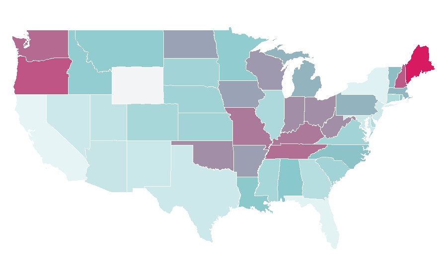 Affinity by region — Silverchair, United States
