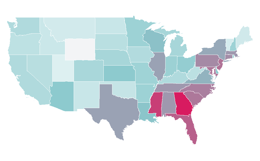 Affinity by region — Simply Hired, United States