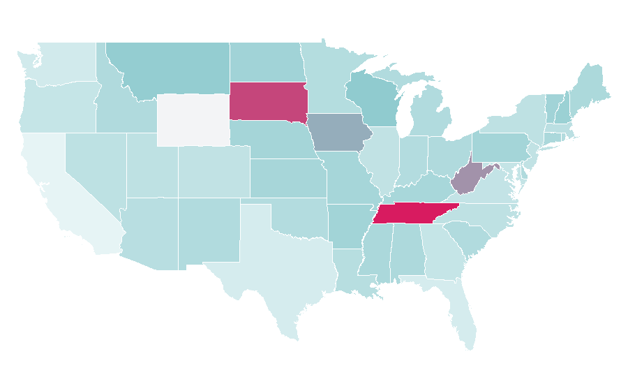Affinity by region — SiriusXM The Highway, United States