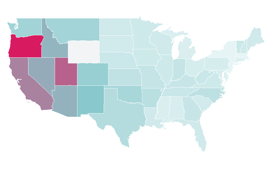 Affinity by region — Skate shoe, United States