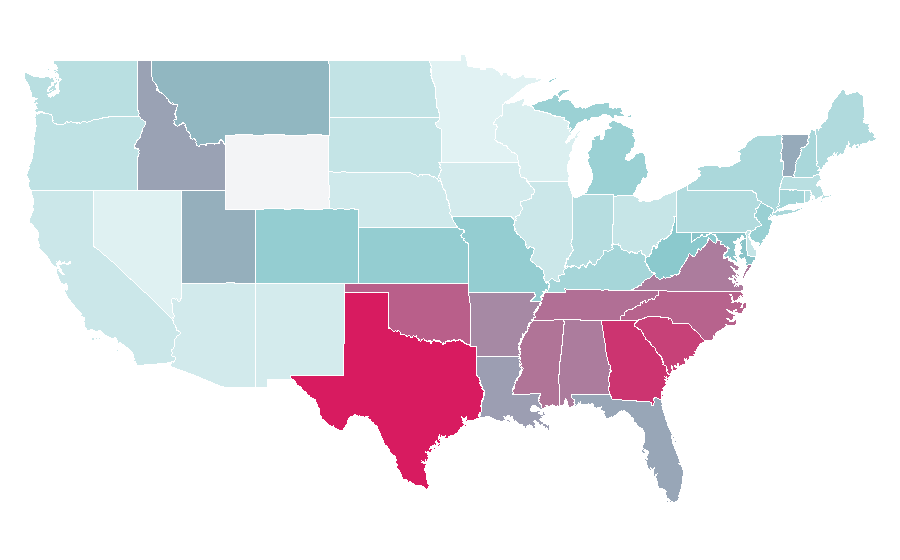Affinity by region — Skeet shooting, United States