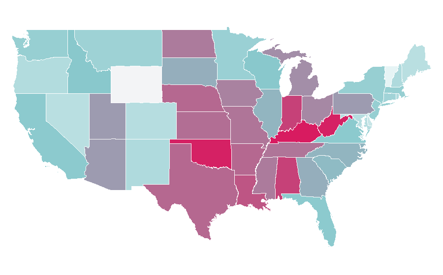 Affinity by region — Sketch (drawing), United States