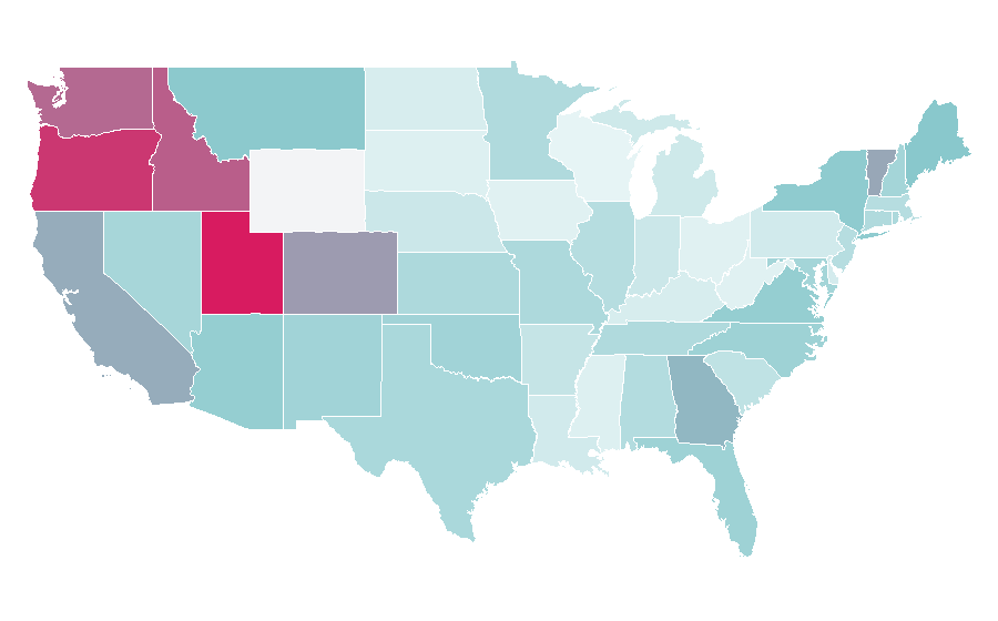 Affinity by region — Skillshare, United States