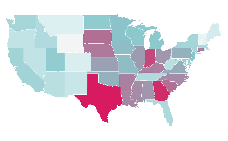 Affinity by region — skittles, United States