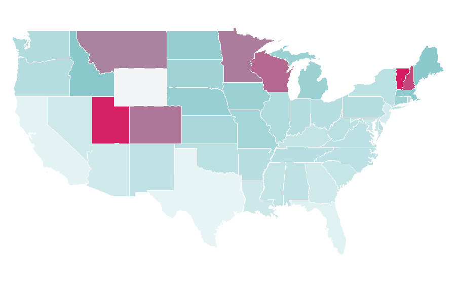 Affinity by region — Slalom skiing, United States