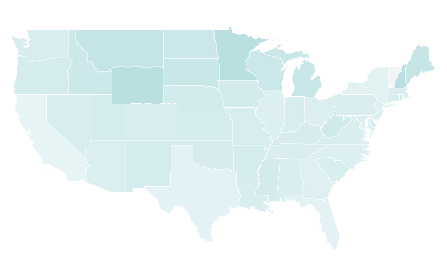 Affinity by region — Sled dog racing, United States