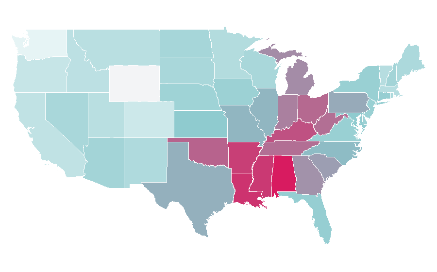 Affinity by region — Slim Fast, United States