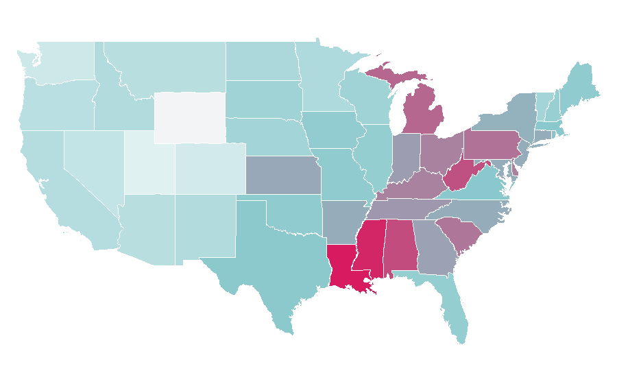 Affinité par région — Smart TV, États-Unis