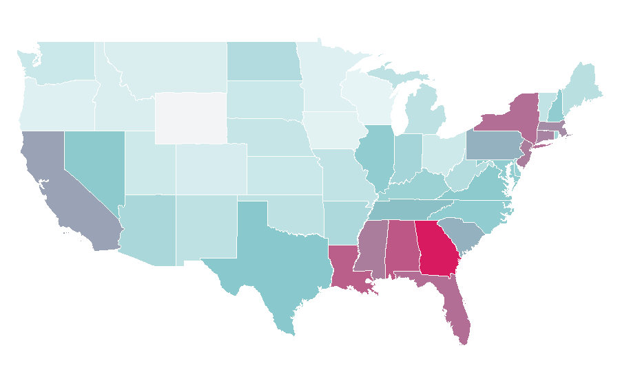 Affinity by region — smartwater, United States