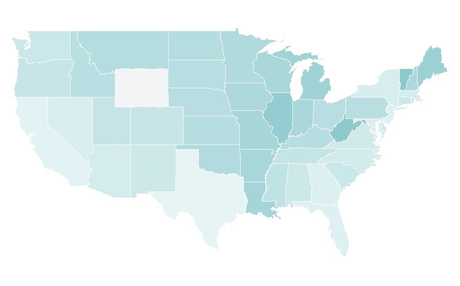 Affinité par région — Smoked meat, États-Unis