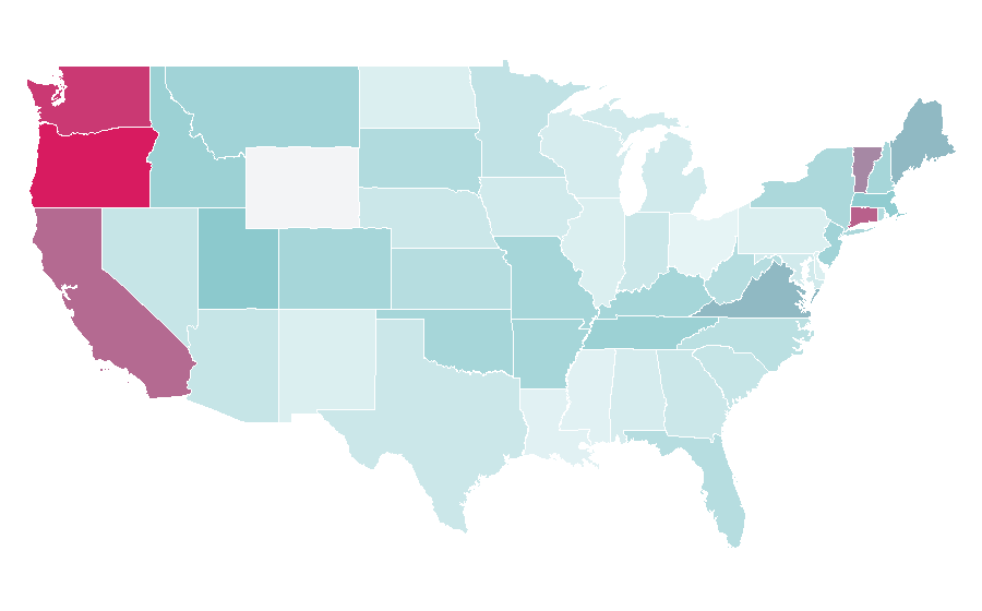 Affinity by region — Snapseed, United States