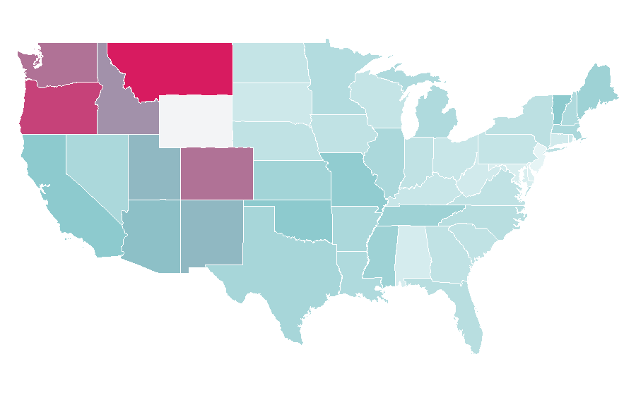 Affinity by region — Snatch (film), United States