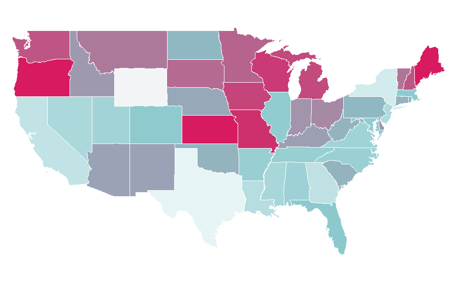 Affinity by region — Snopes.com, United States