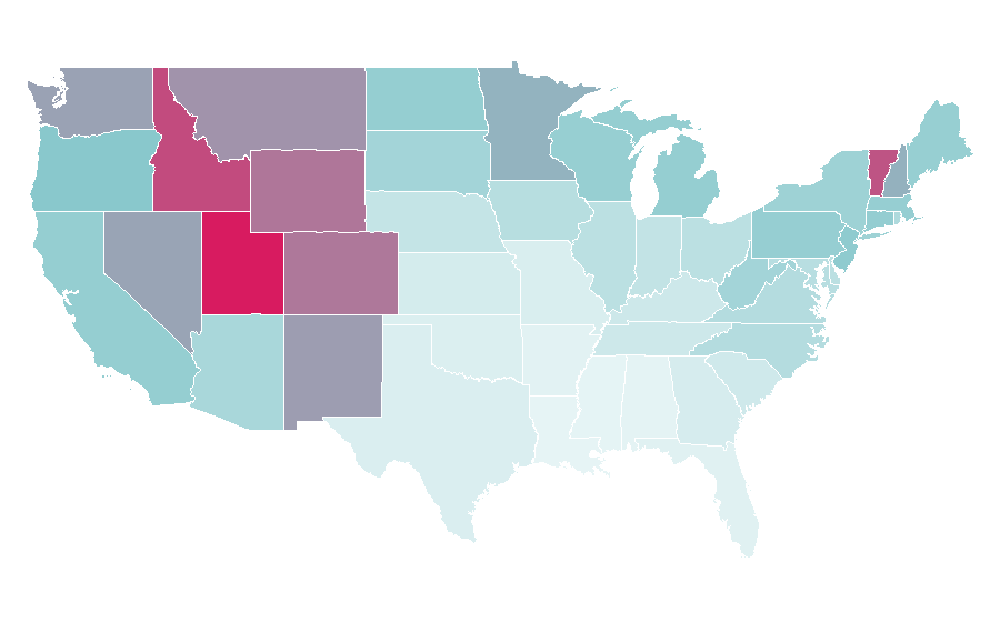 Affinität nach Region — Snowboard, USA