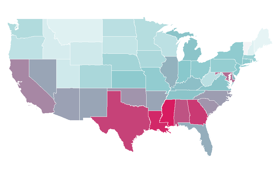 Affinity by region — Snowfall (TV series), United States