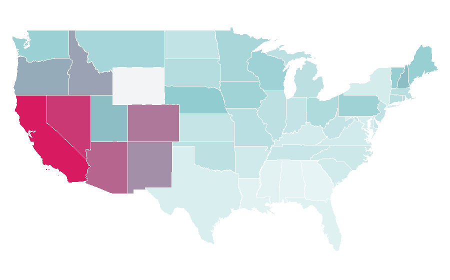 Affinity by region — Social Distortion, United States